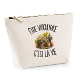 Trousse Beige Être viticultrice c'est la vie