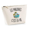 Trousse Beige Les Maldives c’est la vie