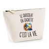 Trousse Beige Le Chocolat en Cachette c’est la vie