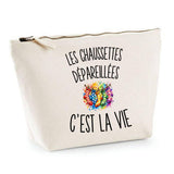 Trousse Beige Les Chaussettes Dépareillées c’est la vie