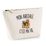 Trousse Beige Mon Airedale c’est ma vie