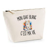 Trousse Beige Mon Chat Blanc c’est ma vie