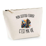 Trousse Beige Mon Scottish Terrier c’est ma vie