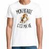 T-shirt Homme Blanc Mon Beagle c'est ma vie