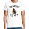 T-shirt Homme Blanc Mon Doberman c'est ma vie