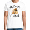 T-shirt Homme Blanc Mon Chow-Chow c'est ma vie