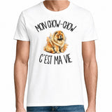 T-shirt Homme Blanc Mon Chow-Chow c'est ma vie