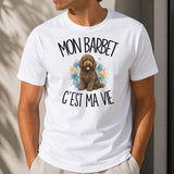 T-shirt Homme Blanc Mon Barbet c'est ma vie