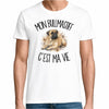 T-shirt Homme Blanc Mon Bullmastiff c'est ma vie