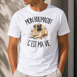 T-shirt Homme Blanc Mon Bullmastiff c'est ma vie