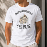 T-shirt Homme Blanc Mon Chien-Loup Tchécoslovaque c'est ma vie