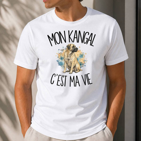 T-shirt Homme Blanc Mon Kangal c'est ma vie