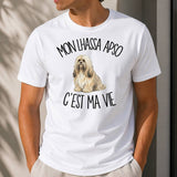 T-shirt Homme Blanc Mon Lhassa Apso c'est ma vie