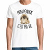 T-shirt Homme Blanc Mon Pékinois c'est ma vie