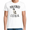 T-shirt Homme Blanc Mon Pointer c'est ma vie