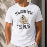 T-shirt Homme Blanc Mon Berger Picard c'est ma vie
