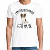 T-shirt Homme Blanc Mon Épagneul Papillon c'est ma vie