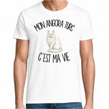 T-shirt Homme Blanc Mon Angora Turc c'est ma vie