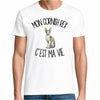 T-shirt Homme Blanc Mon Cornish Rex c'est ma vie