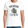 T-shirt Homme Blanc Mon Nebelung c'est ma vie
