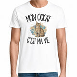 T-shirt Homme Blanc Mon Ocicat c'est ma vie