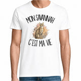 T-shirt Homme Blanc Mon Savannah c'est ma vie