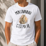 T-shirt Homme Blanc Mon Savannah c'est ma vie