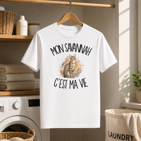 T-shirt Homme Blanc Mon Savannah c'est ma vie