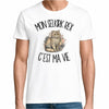 T-shirt Homme Blanc Mon Selkirk Rex c'est ma vie