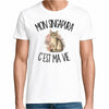 T-shirt Homme Blanc Mon Singapura c'est ma vie