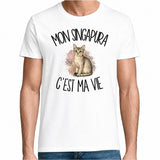 T-shirt Homme Blanc Mon Singapura c'est ma vie