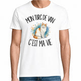 T-shirt Homme Blanc Mon Turc de Van c'est ma vie