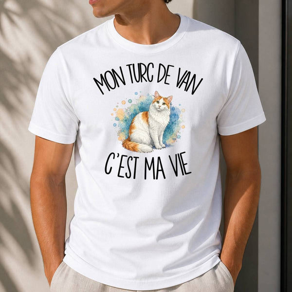 T-shirt Homme Blanc Mon Turc de Van c'est ma vie