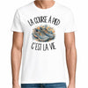 T-shirt Homme Blanc La course à pied c'est la vie