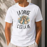 T-shirt Homme Blanc La danse c'est la vie