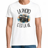 T-shirt Homme Blanc La photo c'est la vie