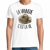 T-shirt Homme Blanc La vannerie c'est la vie