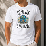 T-shirt Homme Blanc Le vitrail c'est la vie