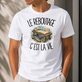 T-shirt Homme Blanc Le reboutage c'est la vie