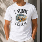 T-shirt Homme Blanc L'apiculture c'est la vie