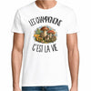T-shirt Homme Blanc Les champignons c'est la vie