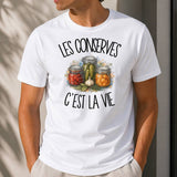 T-shirt Homme Blanc Les conserves c'est la vie