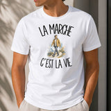 T-shirt Homme Blanc La marche c'est la vie