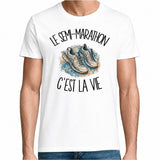 T-shirt Homme Blanc Le semi-marathon c'est la vie