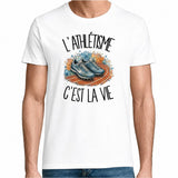 T-shirt Homme Blanc L'athlétisme c'est la vie