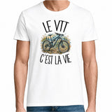 T-shirt Homme Blanc Le VTT c'est la vie