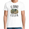 T-shirt Homme Blanc Le gravel c'est la vie