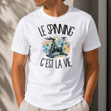 T-shirt Homme Blanc Le spinning c'est la vie