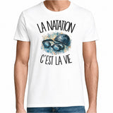 T-shirt Homme Blanc La natation c'est la vie