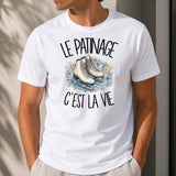 T-shirt Homme Blanc Le patinage c'est la vie